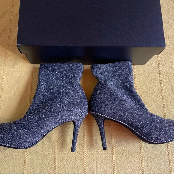 BARLEY WORN ….COACH WHITNEY LUREX BOOTIE Ankle Boots - Picture 2 of 11